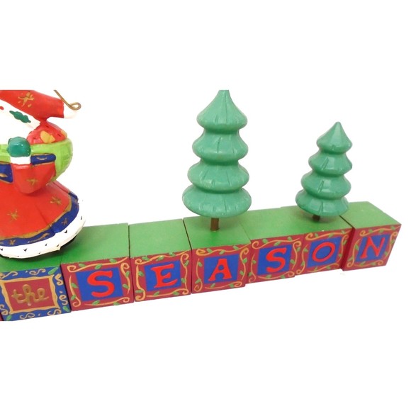 Midwest Importers All Wood "Tis the Season" Santa & Wooden Blocks #13737-6 - Picture 4 of 15